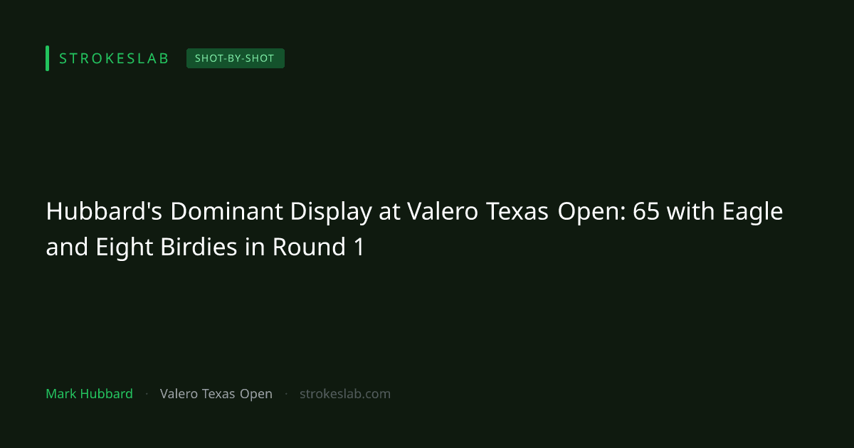 Hubbard's Dominant Display at Valero Texas Open: 65 with Eagle and Eight Birdies in Round 1