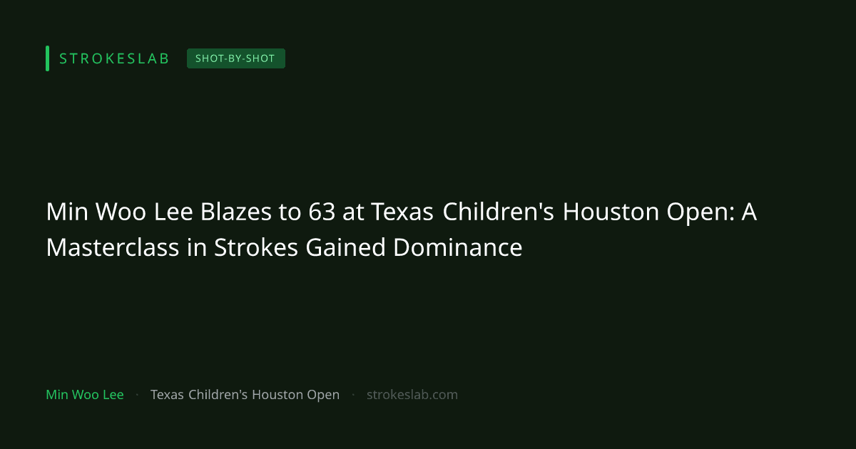 Min Woo Lee Blazes to 63 at Texas Children's Houston Open: A Masterclass in Strokes Gained Dominance