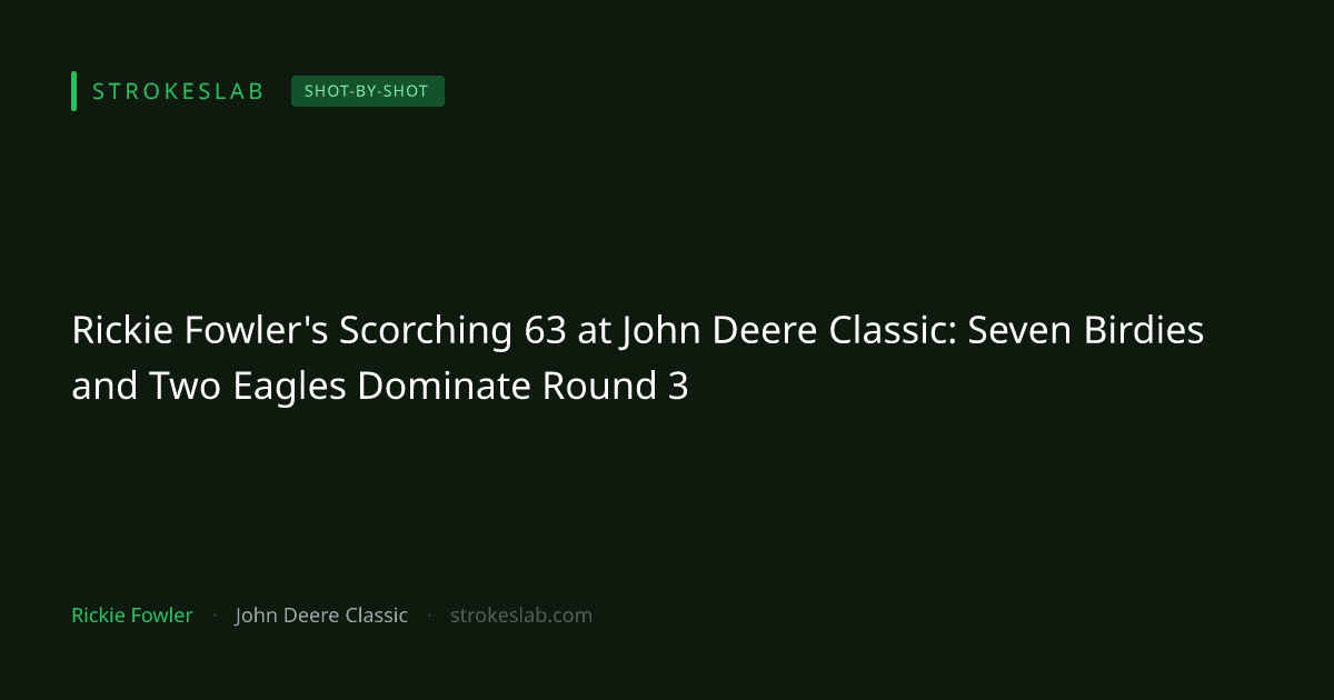 Rickie Fowler's Scorching 63 at John Deere Classic: Seven Birdies and Two Eagles Dominate Round 3