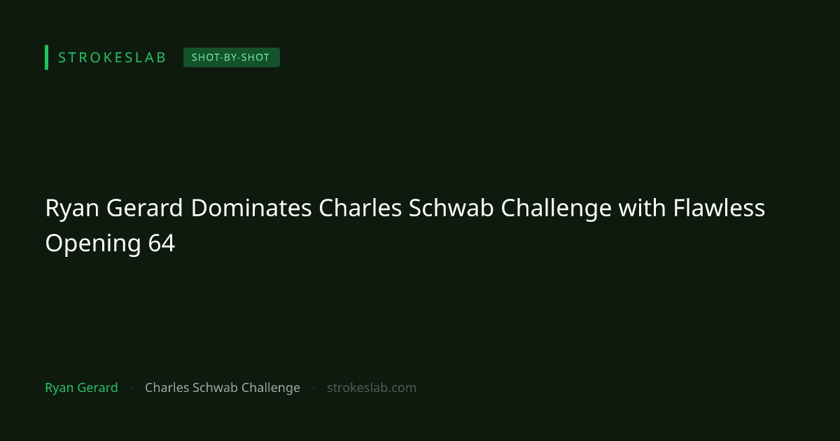Ryan Gerard Dominates Charles Schwab Challenge with Flawless Opening 64