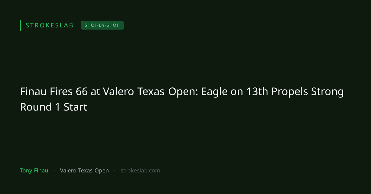Finau Fires 66 at Valero Texas Open: Eagle on 13th Propels Strong Round 1 Start