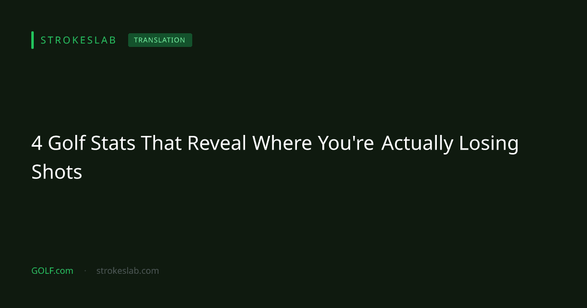4 Golf Stats That Reveal Where You're Actually Losing Shots