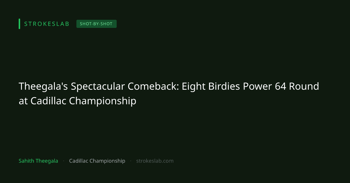 シヒット・ティーガラの力強いリカバリー キャデラック選手権第4ラウンド 64打の逆転劇